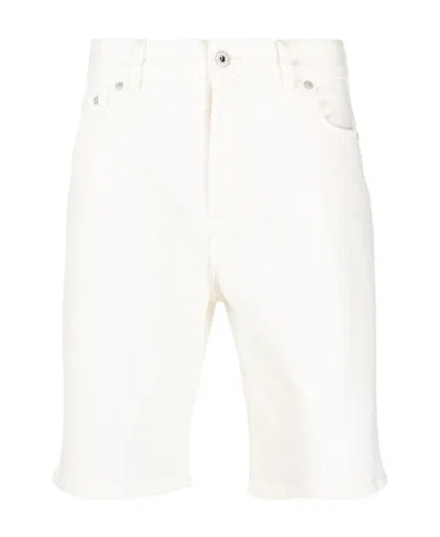 Kenzo Logo-patch Denim Shorts In White
