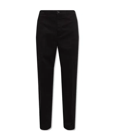 Kenzo Logo-patch Detail Chinos In Black