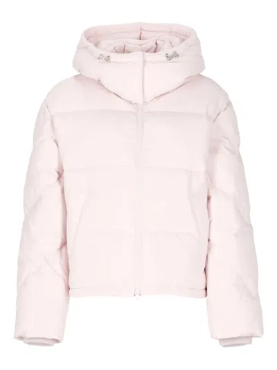 Kenzo Logo-patch Down Jacket In Burgundy