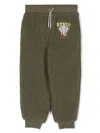Kenzo Logo-patch Drawstring Fleece Track Pants In Green