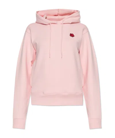 KENZO KENZO LOGO PATCH DRAWSTRING HOODIE