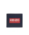 Kenzo Paris Leather Wallet In Blue