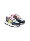 Kenzo Logo-patch Leather Sneakers In Blue