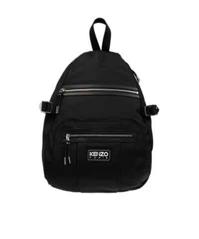 Kenzo Adjustable Strap Buckle Front Zip Pockets In Black