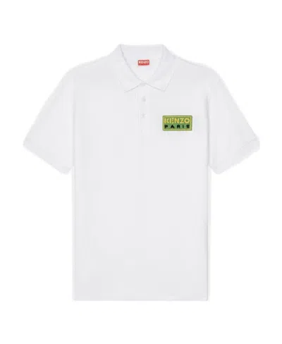 Kenzo Logo-patch Polo Shirt In White