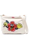 Kenzo Logo-patch Shoulder Bag In Nude