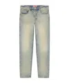 Kenzo Logo Patch Straight-leg Jeans In Gray