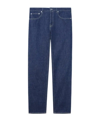 Kenzo Logo-patch Stretched Denim Jeans In Blue