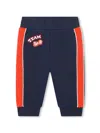 Kenzo Logo-patch Stripe-detailing Track Pants In Blue
