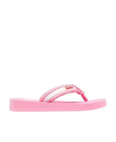 KENZO KENZO LOGO-PATCH STRIPED SLIP-ON FLIP FLOPS