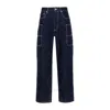Kenzo Logo-patch Wide Leg Denim Pants