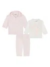 Kenzo Logo-patch Zip-up Cotton Tracksuit (set Of Three) In Pink