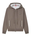 Kenzo Logo Patch Zip-up Jacket In Gray