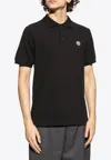 Kenzo Tiger-embroidered Cotton Polo Shirt In Black