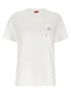 Kenzo Boke Flower Loose Pin Detail T-shirt In White