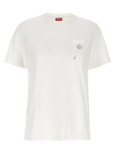 Kenzo Logo Pin T-shirt In White