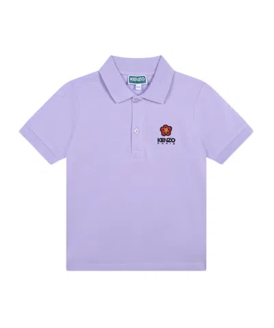 Kenzo Logo Polo Shirt In Purple