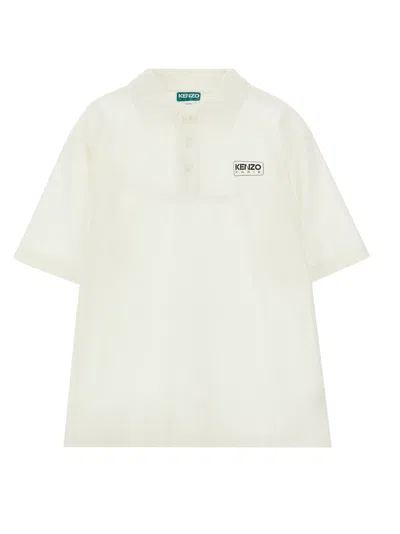 Kenzo Kids' Logo Polo Shirt In White