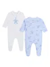 Kenzo Logo-print Babygrow Set (set Of Two) In Blue