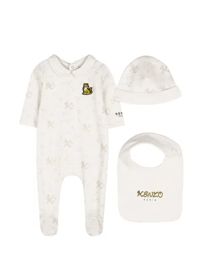 Kenzo Logo-print Babygrow Set In White