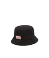 Kenzo Side Logo-patch Detail Bucket Hat In Black