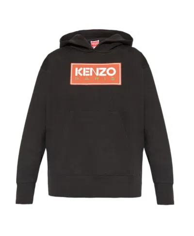Kenzo Logo-print Cotton Hoodie In Black