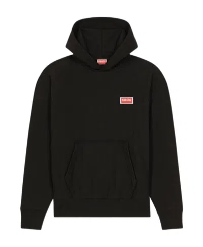 Kenzo Logo-print Cotton Hoodie In Black