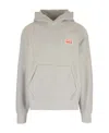 Kenzo Logo-print Cotton Hoodie In Gray