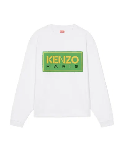 Kenzo Logo-print Cotton Hoodie In White