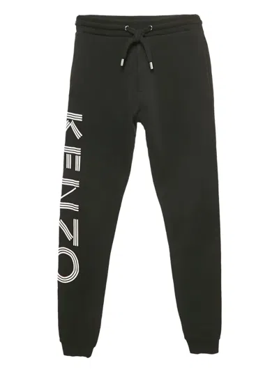 Pre-owned Kenzo Logo-print Cotton Joggers In Black
