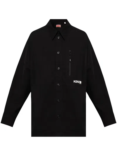 Kenzo Relaxed Fit Shirt Long Sleeves In Black