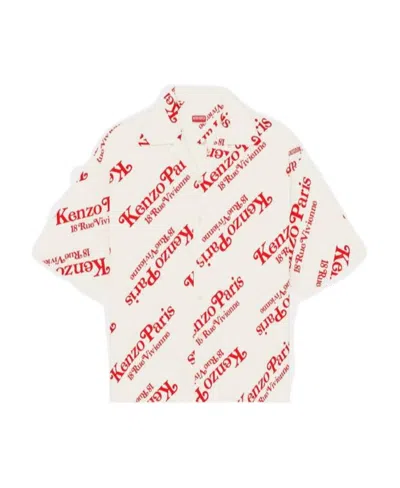 Kenzo Logo-print Cotton Shirt In White