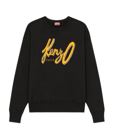 KENZO KENZO ARCHIVE LOGO EMBROIDERED CREWNECK SWEATSHIRT