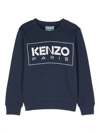 Kenzo Kids' Logo-print Cotton Sweatshirt In Blue