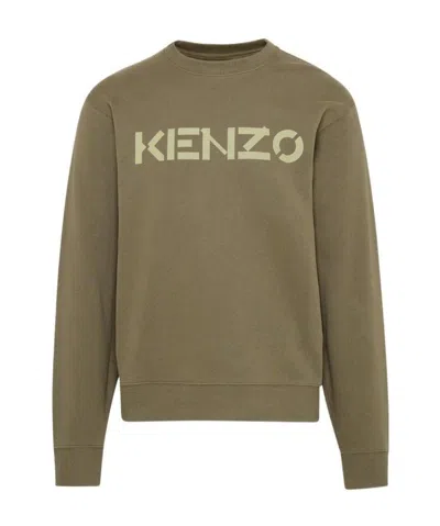 Kenzo Logo-print Cotton Sweatshirt In Green