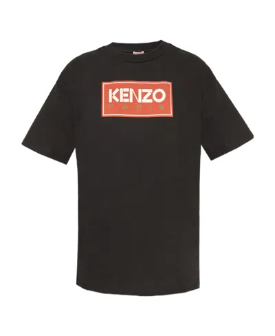 Kenzo Logo Printed Crewneck T-shirt In Black