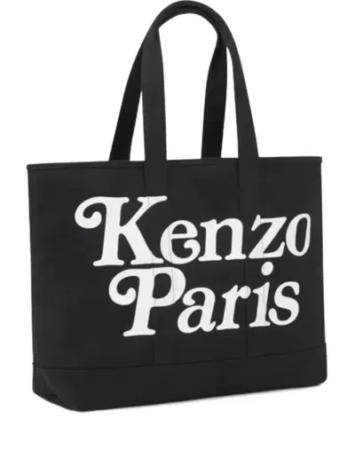 Kenzo Logo-print Cotton Tote Bag In Black