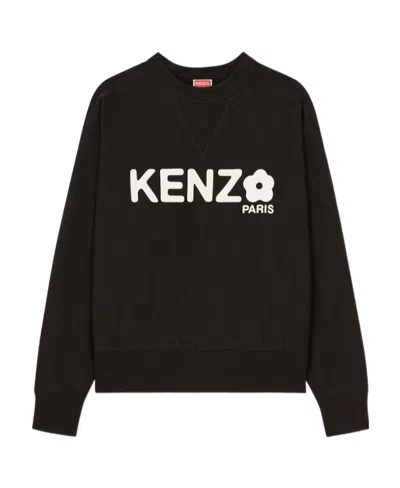 Kenzo Logo-print Crew-neck Sweatshirt In Black