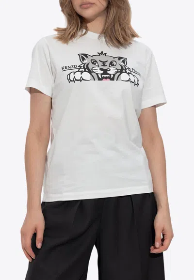 KENZO LOGO-PRINT CREWNECK T-SHIRT