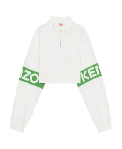 Kenzo Logo-print Cropped Shirt In White