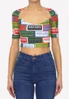 Kenzo Logo Print Cropped Top In Multicolor
