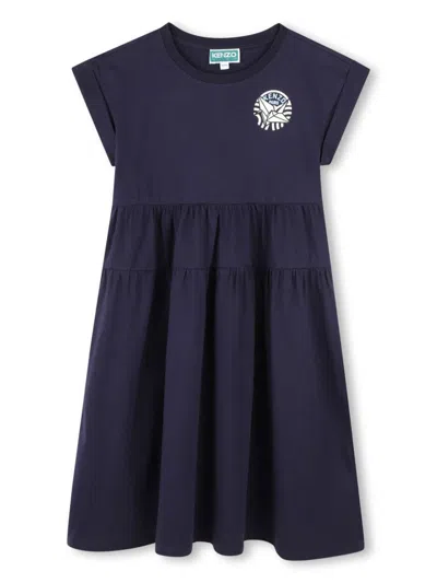Kenzo Kids' Logo-print Dress In Blue