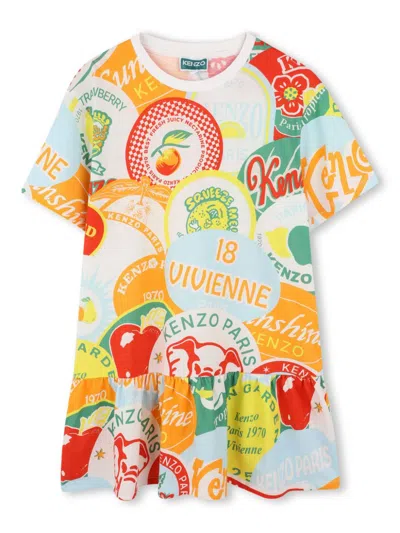 Kenzo Kids' Logo-print Dress In Green