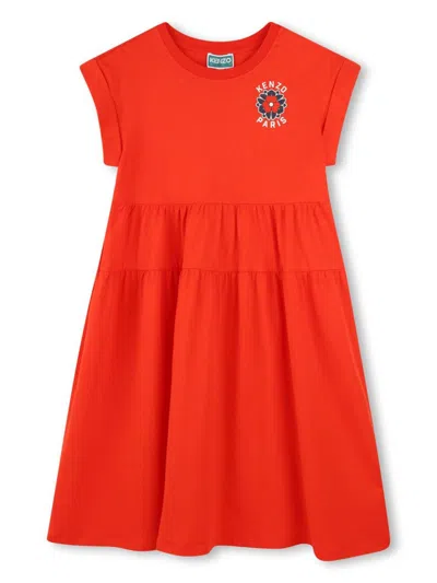 Kenzo Kids' Logo-print Dress In Red