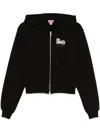 Kenzo Printed Logo Hoodie In Cotton In Black
