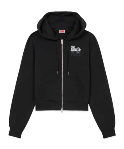 KENZO KENZO HAPPY TIGER ZIPPED HOODIE