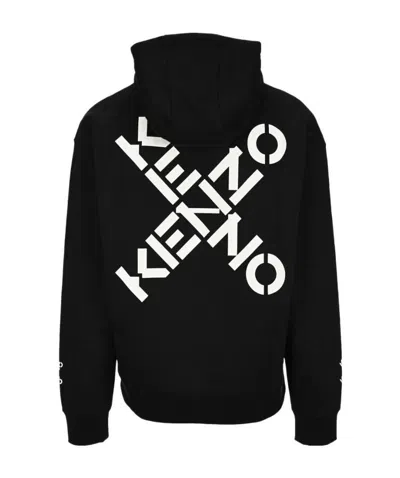 Kenzo Logo-print Hoodie In Black
