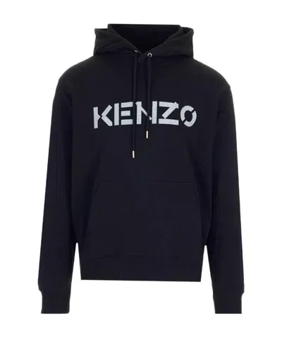 Kenzo Logo-print Hoodie In Black