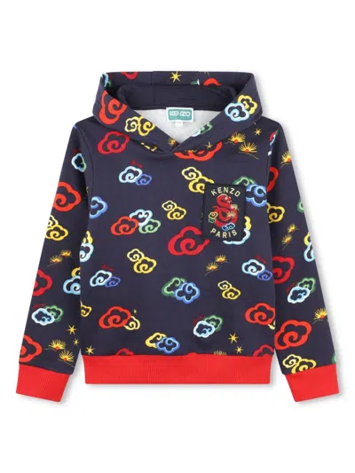 Kenzo Kids' Logo-print Hoodie In Multi