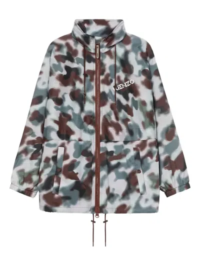 Kenzo Logo-print Jacket In Blue